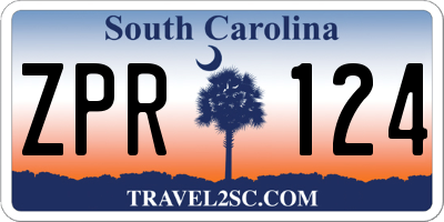 SC license plate ZPR124