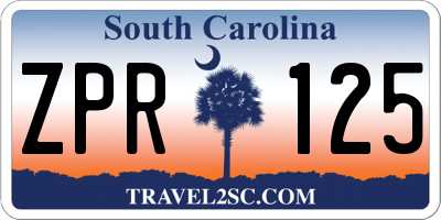 SC license plate ZPR125