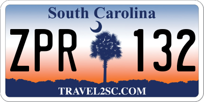 SC license plate ZPR132