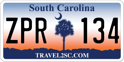SC license plate ZPR134