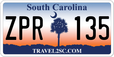SC license plate ZPR135