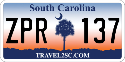 SC license plate ZPR137