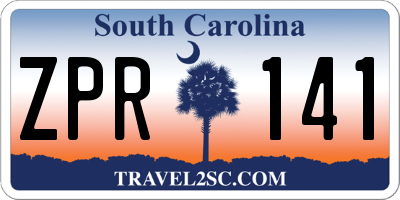 SC license plate ZPR141
