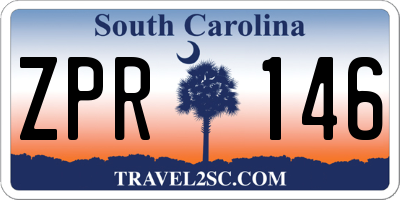 SC license plate ZPR146