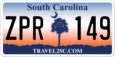 SC license plate ZPR149