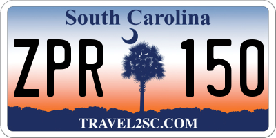 SC license plate ZPR150