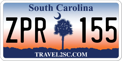 SC license plate ZPR155