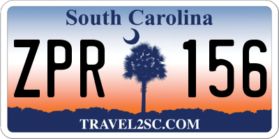 SC license plate ZPR156