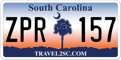 SC license plate ZPR157