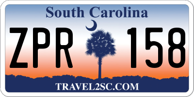 SC license plate ZPR158