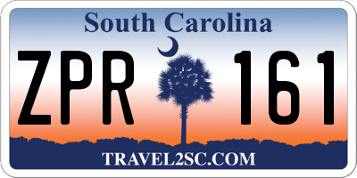 SC license plate ZPR161