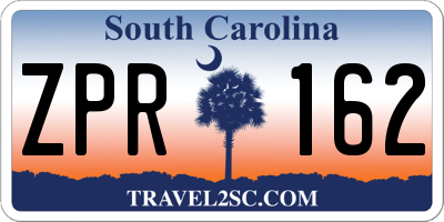 SC license plate ZPR162