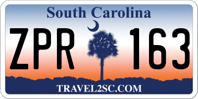 SC license plate ZPR163