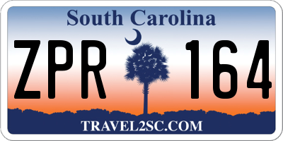 SC license plate ZPR164