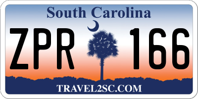 SC license plate ZPR166