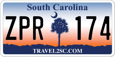 SC license plate ZPR174
