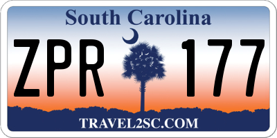 SC license plate ZPR177