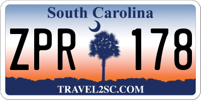 SC license plate ZPR178