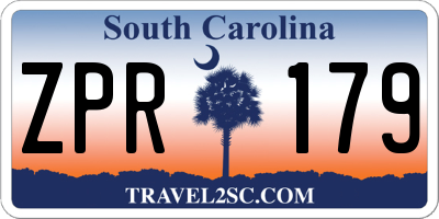 SC license plate ZPR179