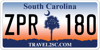 SC license plate ZPR180