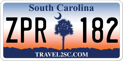 SC license plate ZPR182