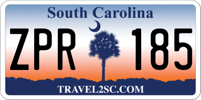 SC license plate ZPR185