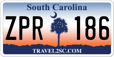 SC license plate ZPR186