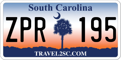 SC license plate ZPR195