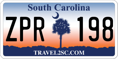 SC license plate ZPR198