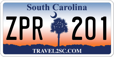 SC license plate ZPR201