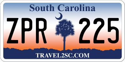 SC license plate ZPR225