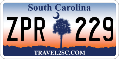 SC license plate ZPR229