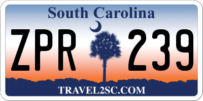 SC license plate ZPR239