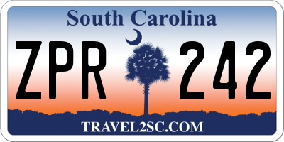 SC license plate ZPR242