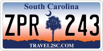SC license plate ZPR243