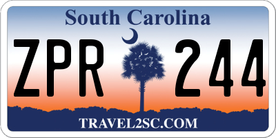 SC license plate ZPR244