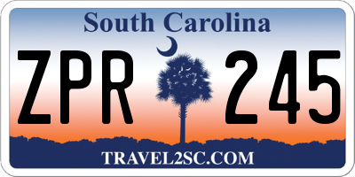 SC license plate ZPR245