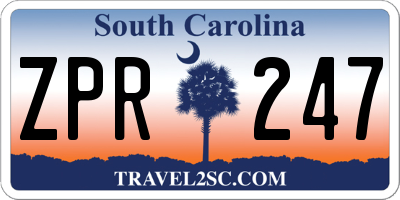 SC license plate ZPR247