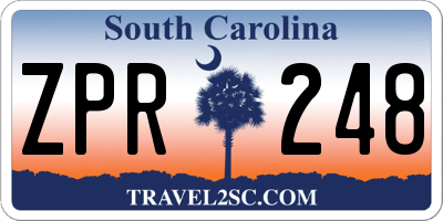 SC license plate ZPR248