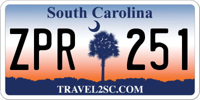 SC license plate ZPR251