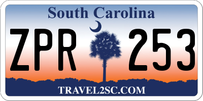 SC license plate ZPR253