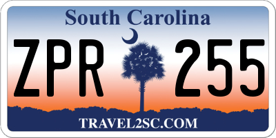 SC license plate ZPR255