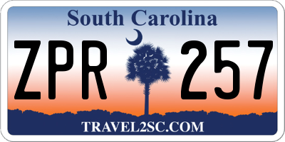 SC license plate ZPR257
