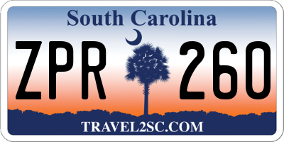 SC license plate ZPR260