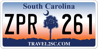 SC license plate ZPR261