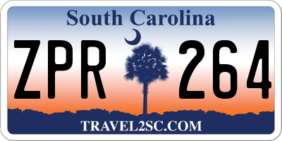 SC license plate ZPR264