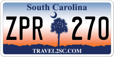 SC license plate ZPR270