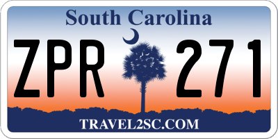 SC license plate ZPR271