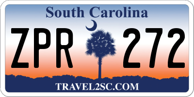 SC license plate ZPR272