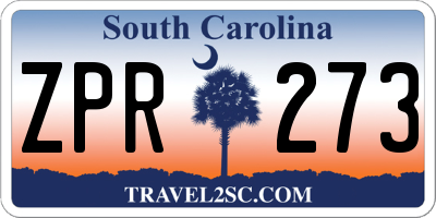 SC license plate ZPR273